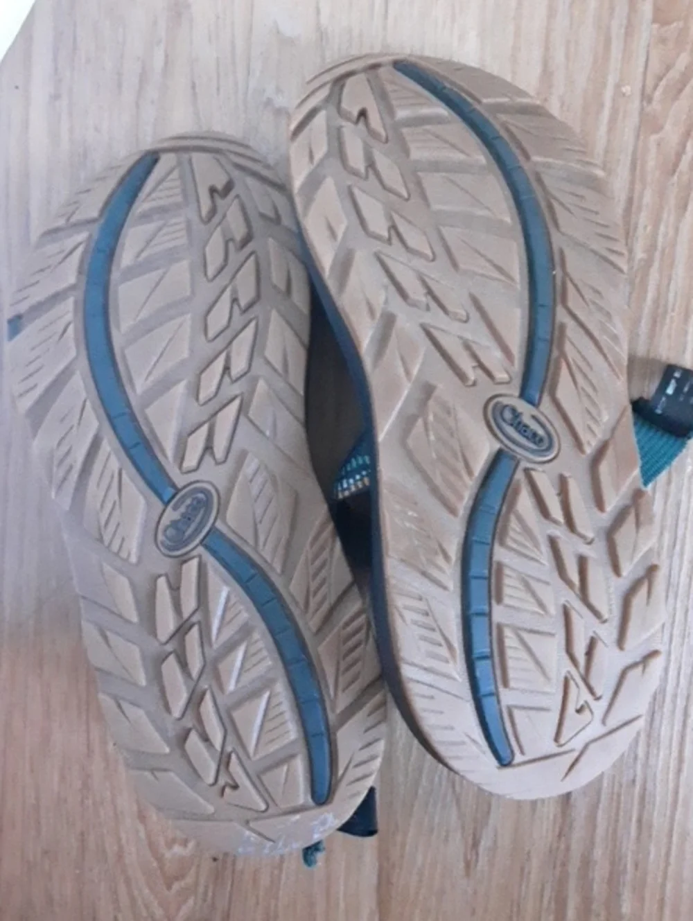Chaco Mens Z/Cloud Cushioned Activewear Scrap Navy Comfort Sandals 7 *Read